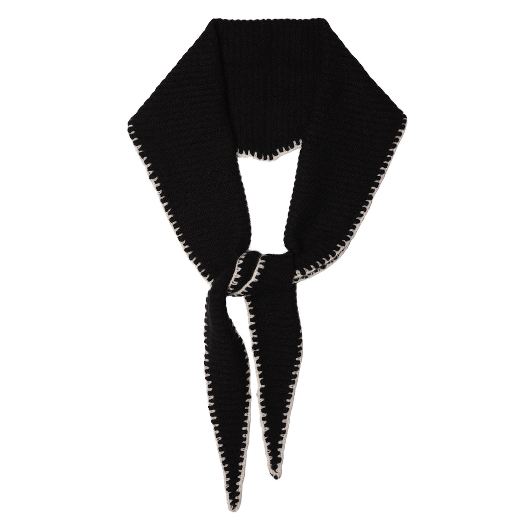 NEW Cashmere Diamond Skinny Scarf - Black