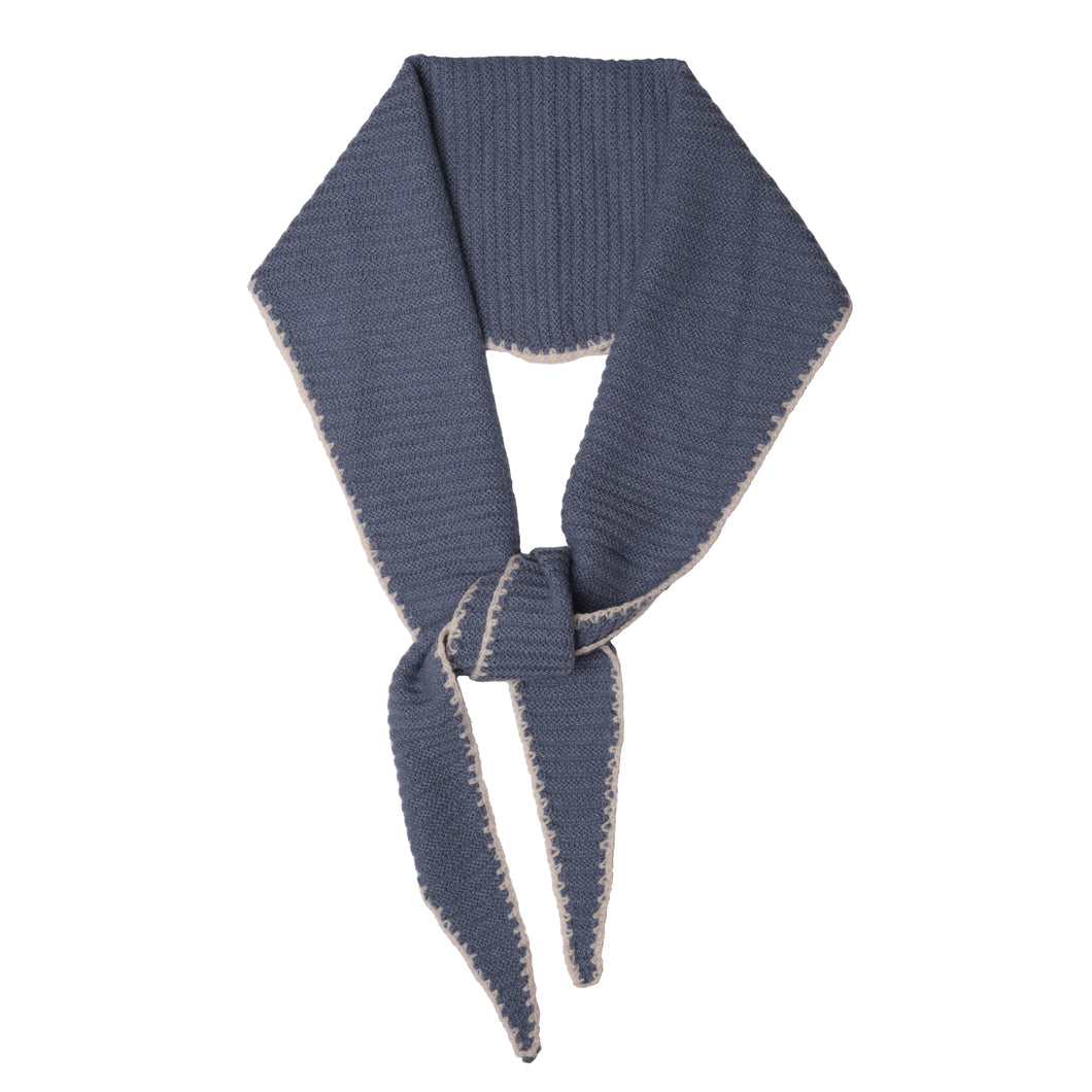 NEW Cashmere Diamond Skinny Scarf - Denim Blue