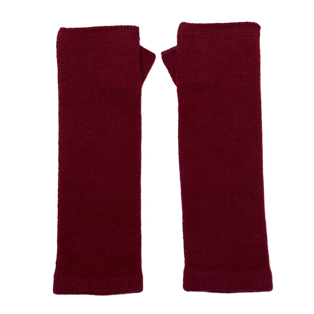 NEW Cashmere Plain Knit Wrist Warmer - Plum