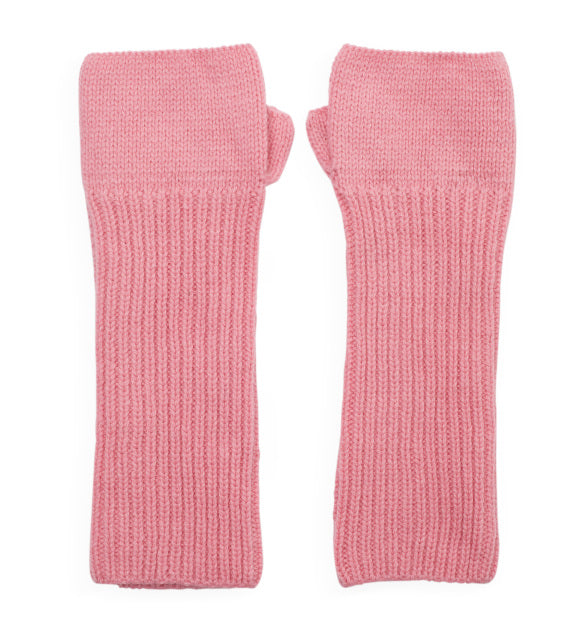 Loose Rib Cashmere Wrist Warmers - Pink – Somerville Scarves